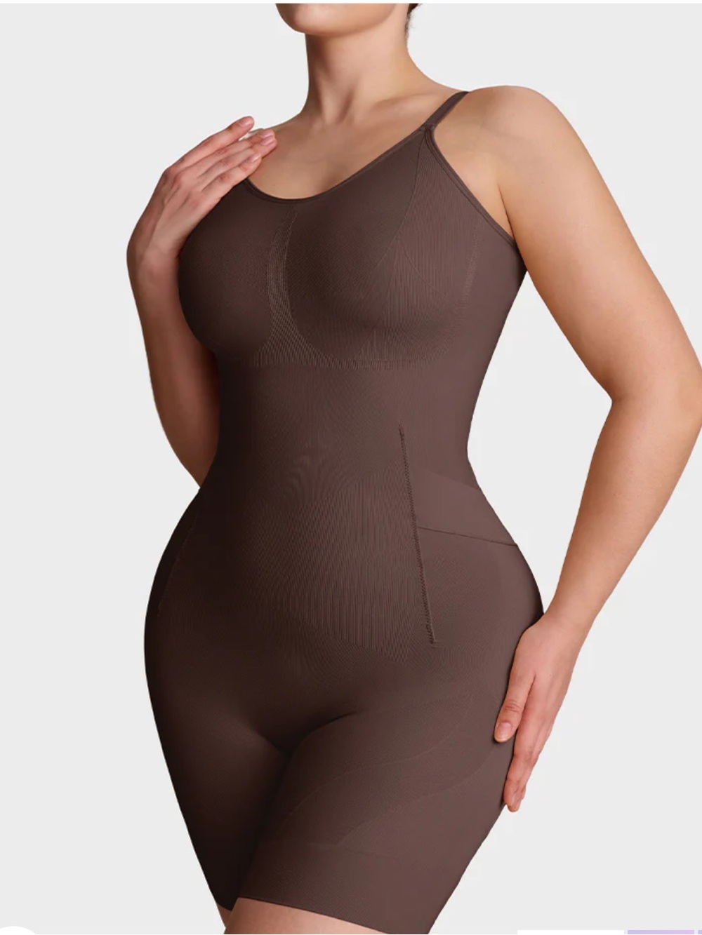 Seamless Brown Full-Body Shaper - Sleek Firm Control